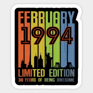 February 1994 30 Years Of Being Awesome Limited Edition Sticker